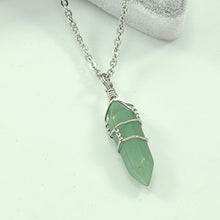 Load image into Gallery viewer, Paialco Jewelry Hand Wired Natural Aventurine Crystal Healing Point Chakra Pendant Necklace 18"