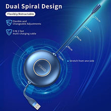 Load image into Gallery viewer, CAFELE Multi USB Charging Cable 1-Pack,Retractable 3 in 1 Fast Charger Cord 3A (Total) 3.6 FT with I/TP-C/Micro-USB Port for Most Cell Phones/Tablets/Power Bank/Car Charger/Wall Charger