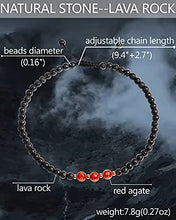 Load image into Gallery viewer, Lightock Lava Rock Anklets for Women Ankle Bracelets for Women Bracelet Essential Oil Diffuser Energy Healing Crystal/Red Agate