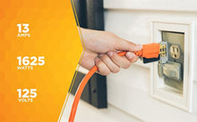 Load image into Gallery viewer, Southwire 2307SW Vinyl Outdoor Extension Cord In Orange With 3-Prong Plug (25 Feet, 16/3 gauge)