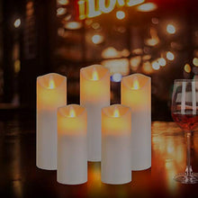 Load image into Gallery viewer, Flickering Flameless Candles Battery Operated Candles Exquisite Frosted Plastic Candles Outdoor Heat Resistant Include Realistic Moving Wick LED Flames and 10-Key Remote Control with 24-Hour Timer