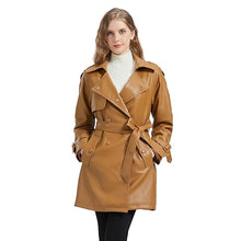 Load image into Gallery viewer, GRAN ORIENTE Faux Leather Jacket for Women With Faux Fur Coat Winter Parka Jacket Women GK052-BLACK-M