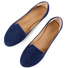 Load image into Gallery viewer, COASIS Women's Classic Ballet Flats Slip on Comfort Walking Dress Shoes Navy