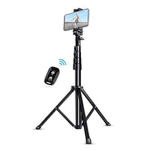 Load image into Gallery viewer, Selfie Stick Tripod, UBeesize 51" Extendable Tripod Stand with Bluetooth Remote for iPhone & Android Phone, Heavy Duty Aluminum, Lightweight