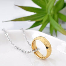 Load image into Gallery viewer, LUREME Engraved Gold Plated Stainless Steel Ring Pendant Chain Necklace for Men Women Girls Teens A1000001