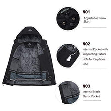 Load image into Gallery viewer, Wantdo Men's Waterproof Warm Snow Jacket Hooded Outwear Wind Breaker Black L