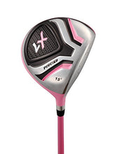 Load image into Gallery viewer, Distinctive Girls Right Handed Pink Junior Golf Club Set for Age 9 to 12 (Height 4'4" to 5') Set Includes: Driver (15"), Hybrid Wood (22, 2 Irons, Putter, Bonus Stand Bag & 2 Headcovers