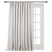 Load image into Gallery viewer, INOVADAY 100% Blackout Curtains Sliding Door Curtains with Clip Rings Linen Textured Patio Door Curtain for Sliding Door Room Divider Curtains(W100 x L84 1 Panels, Beige)
