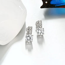 Load image into Gallery viewer, Platinum Gold Hoop Earrings Jewelry Birthday Gifts Presents Gemstone for Women Anniversary Zirconia Crystal