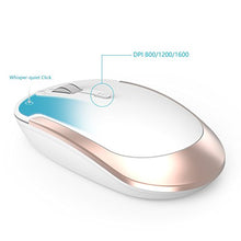 Load image into Gallery viewer, Wireless Keyboard Mouse, Jelly Comb 2.4GHz Ultra Slim Full Size Rechargeable Wireless Keyboard and Mouse Combo for Windows, Laptop, Notebook, PC, Desktop, Computer (White and Gold)