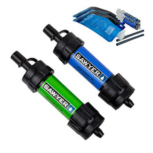 Load image into Gallery viewer, Sawyer Products SP2101 MINI Water Filtration System, 2-Pack, Blue and Green