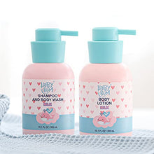 Load image into Gallery viewer, HAPPY BUM Baby Bath Set, Baby Wash Gift Set Included Body Wash and Shampoo, Body Lotion, Baby Face Cream, Baby Diaper Cream and Cotton Rope Basket