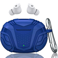 Load image into Gallery viewer, Wustentre Hard TPU Case Cover Compatible with New Beats Studio Buds Anti-Fall Accessories Case with Keychain Carrying Case for Beats Studio Buds (2021) - True Wireless Noise Cancelling Earbuds (Blue)