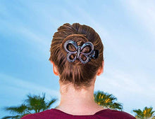 Load image into Gallery viewer, Butterfly Barrettes Hand Painted, Bun Cover Clips, 2 Pcs of a Uniquely Hair Bun Holder. Hand Painted