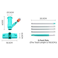 Load image into Gallery viewer, POOLWHALE Portable Pool Vacuum Jet Underwater Cleaner W/Brush,Bag,4 Section Pole of 48"(No Garden Hose Included),for Above Ground Pool,Spas,Ponds & Fountains