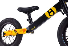 Load image into Gallery viewer, Bike8 Red Dot Desgin Award Winner high-end racing/performance balance bike/push bikes for kids with aluminum frame and super light pneumatic tire (black blue,12 inch for 2 to 5 years toddler 85-130cm)