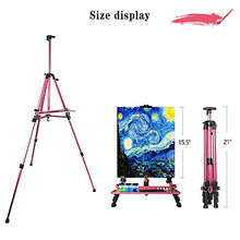 Load image into Gallery viewer, Coestai 60" Painting Easel Stand, 21"to 60"Adjustable Easel for Painting Canvases Aluminum Art Easel with Paintbrush Tray Display Stand (Rose)…