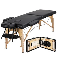 Load image into Gallery viewer, Yaheetech Spa Bed Portable Lash Bed Massage Bed Foldable Spa Tables Adjustable 2 Fold with Non-Woven Bag, Black