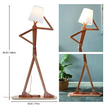 Load image into Gallery viewer, HROOME Modern Contemporary Decorative Wood Floor Lamp Reading Standing Adjustable Light for Kids Boys Girls Living Room Bedroom Office Farmhouse - with LED Bulb (Ash)