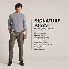 Load image into Gallery viewer, DOCKERS Men's Classic Fit Signature Khaki Lux Cotton Stretch Pants-Pleated (Regular and Big & Tall), timber wolf, 38W x 32L