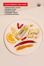 Load image into Gallery viewer, Immunity Booster - Organic Ginger Shots with Turmeric, Ginger Juice, Lemon Juice, Orange Juice & Cayenne Pepper | Wellness Shots | Cold-Pressed | Anti Inflammatory | Digestive Aid | Natural Energy