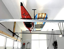 Load image into Gallery viewer, StoreYourBoard Double SUP & Surf Ceiling Storage Rack, Hi Port 2 Overhead Hanger Mount, Home & Garage (X-Large (30" Arms))