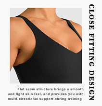 Load image into Gallery viewer, Dragon Fit Sports Bra for Women Longline Padded Bra Yoga Crop Tank Tops Fitness Workout Running Top (Medium, Black)