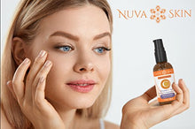 Load image into Gallery viewer, Nuva Skin Vitamin C Serum for Face and Eyes w/Hyaluronic Acid & Liquid Vitamin E - Natural Anti Aging, Anti Wrinkle Facial Treatment – Antioxidant Moisturizer for Acne, Scars & Even Skin Tone