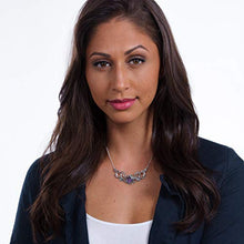 Load image into Gallery viewer, PZ Paz Creations 925 Sterling Silver Openwork Victorian Swirl-Design Statement Necklace for Women | 2.40ct Birthstone Gemstone | Hypoallergenic Fine Jewelry (Amethyst)