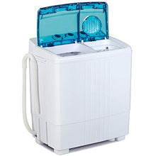 Load image into Gallery viewer, KUPPET Compact Twin Tub Portable Mini Washing Machine 21lbs Capacity, Washer(14.4lbs)&Spiner(6.6lbs)/Built-in Drain Pump/Semi-Automatic