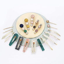 Load image into Gallery viewer, Mehayi 20 PCS Macaron Pearl Acrylic Resin Metal Fashion Hair Clips Set, Handmade Cute Hair Barrettes Bobby Pins, Gold Metal Hairpin Hair Accessories Headwear Styling Tools, Gifts for Women Girls Decorative Party Wedding