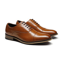 Load image into Gallery viewer, Bruno Marc Mens Lace Up Soft Cap-Toe Formal Dress Shoes, 2/Brown - 10 (Oxford)