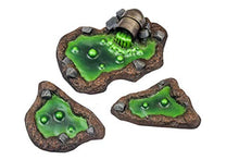 Load image into Gallery viewer, War World Gaming Industry of War 3 x Toxic Waste Cess Pits – 28mm Wargaming Terrain Model Diorama Scenery Sci-Fi Battle Tabletop Warfare Destroyed Wargame
