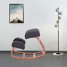 Load image into Gallery viewer, Adult Children Learning Chair Anti-Humpback Solid Wood Improve Posture Comfortable Knee Kitchen Living Room Bedroom School Game Office Chair (Black2)