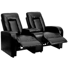 Load image into Gallery viewer, Flash Furniture Eclipse Series 2-Seat Reclining Black LeatherSoft Theater Seating Unit with Cup Holders