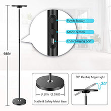 Load image into Gallery viewer, Floor Lamp, HueLiv Super Bright RGBW Smart WiFi LED Floor Lamp for Reading, Dimmable Torchiere, for Living Rooms Bedrooms, for DIY, Compatible with Alexa & Google Home, Black, 25W