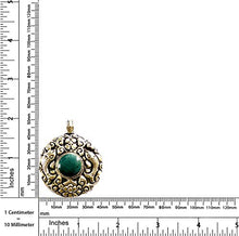 Load image into Gallery viewer, Handmade Tibetan Ethnic Tribal Gypsy Authentic Turquoise Gemstone Pendant for Woman & Men 925 Oxidized Silver Plated Round Fashion Fish Engraving Boho Amulet Pendant Jewelry