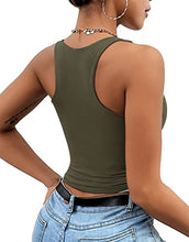 Load image into Gallery viewer, CYVESOULA Women's Sleeveless V Neck Crop Tops T-Shirt Unique Slim Fit Sexy Tank Tops (Wine, XS)