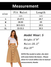 Load image into Gallery viewer, Naggoo High Waist Skirts for Women Women's Floral Print Midi Skirt with Pockets(Black Floral,S)