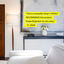 Load image into Gallery viewer, Brightech Lucas - Mid Century Modern Floor Lamp For Bedroom Reading - Brighten Living Room Corners with A Free Standing Light - Tall Office Lighting With Drum Shade & Handsome Wood Finish