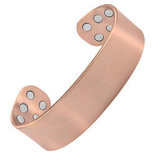 Load image into Gallery viewer, MagnetRX® Pure Copper Magnetic Bracelet - Arthritis Pain Relief & Carpal Tunnel Magnetic Therapy Copper Bracelets - Adjustable Wide Copper Cuff Bracelet with 12 Magnets (Brushed Copper, M/L)