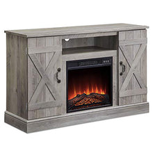 Load image into Gallery viewer, BELLEZE 47" TV Stand Entertainment Center for TV's Up to 50" W/Infrared Electric Fireplace, Grey Wash