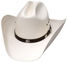 Load image into Gallery viewer, Classic Cattleman Straw Cowboy Hat with Silver Conchos - White - 7 1/8 (22 1/2 inches)