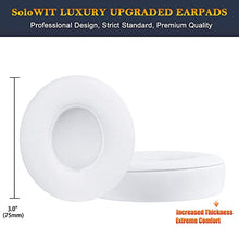 Load image into Gallery viewer, SoloWIT Earpads Cushions Replacement for Beats Solo 2 & Solo 3 Wireless On-Ear Headphones, Ear Pads with Soft Protein Leather, Added Thickness - White
