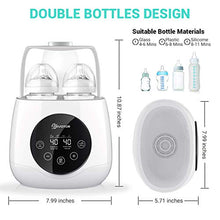 Load image into Gallery viewer, Baby Bottle Warmer Steam Sterilizer, EIVOTOR 6 in 1 Double Bottle Baby Bottle Warmer, LED Display & Baby Food Rapid Heater Warm Milk Formula Heat Food Defrost, BPA Free