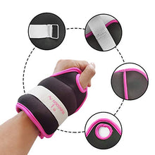 Load image into Gallery viewer, N NOOONFIX Ankle & Wrist Weights, 1 Pair Adjustable Strap for Arm Leg Fitness Strength Exercise Workout Walking Running, Black & Pink, 2lbs