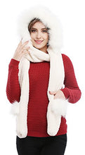 Load image into Gallery viewer, Soft Winter Warm Hooded Scarf Headscarf Neckwarmer Hoodie Hat,White