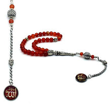 Load image into Gallery viewer, ALBATROSART -Prestige Series -1- (8mm,33 Beads) Worry Beads-Prayer Beads-Tesbih-Tasbih-Tasbeeh-Misbaha-Masbaha-Subha-Rosary (Red Agate Stone Prayer Beads)