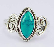 Load image into Gallery viewer, WANGYUSHENG Vintage Women's Silver Ring Marquise Cut Bohemia Turquoise Jewelry ,Chic Hand Made Jewelry Ring Wedding Ring Size 6-10 (US size 7)