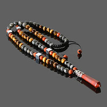 Load image into Gallery viewer, Crystal Healing Natural Stone Long Beaded Necklace for Men Red Jasper Tiger Eye Labradorite Hematite